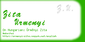 zita urmenyi business card